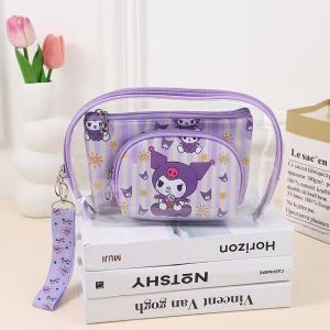 Cartoon three-piece cosmetic bag large-capacity toiletry bag cosmetic storage bag