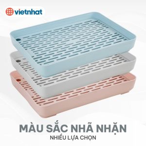 Khay nhựa úp bộ ấm chén úp cốc uống nước Việt Nhật 5658. Khay trà Việt Nhật có lưới thoát nước tiện dụng