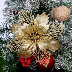MIKE DUNBAR Romantic ChristmasTree Ornament Plastic Multi-color Artificial Hollow Flowers Drop Ornaments Hollow Xmas Tree Pendant Christmas Tree Bottom