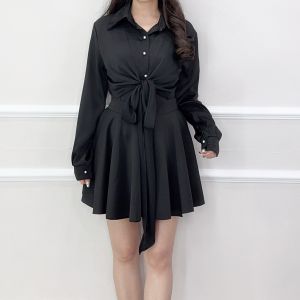 SV 6367 - Poshe Tied Shirt | Silvervogue | Atasan Katun Silk Pakaian Kasual Wanita