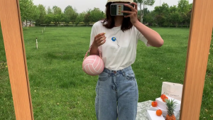 Women Girl Football Volleyball Round PU Leather Handbag Chain Shoulder Messenger Crossbody Bag Satchel Tote Purse