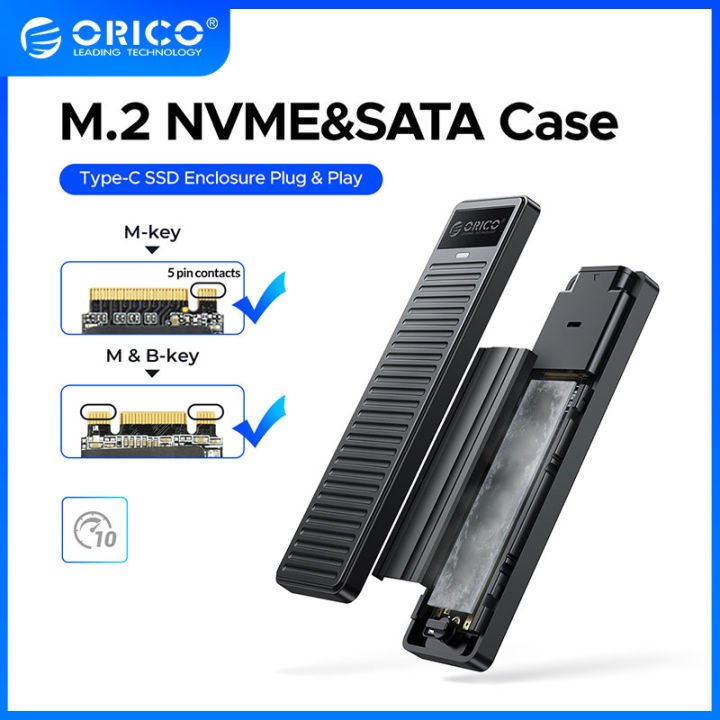 ORICO Dual Protocol NVMe SATA SSD Enclosure USB ชนิด C 10Gbps