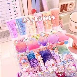 710PC Childrens DIY Sticker Craft Set / Butter Glue Set Toy / Acrylic Sticker Card Sticker / Birthday Gift