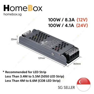 HomeBox 🇸🇬 12V / 24V LED Strip Cove Light Super Slim driver 60W 100W 150W 200W 300W
