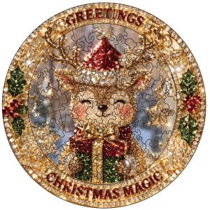 YERZ 100pcs Acrylic Christmas Hanging Ornament High Transparency Clearer Christmas DIY Sun Catcher Exquisite Reindeer Christmas Puzzle for Adults Kids