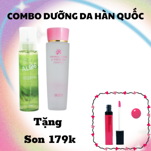 Tặng Son dưỡng môi Beautifit Hàn Quốc 179k Combo dưỡng da The Rucy Hàn Quốc Xịt Khoáng Lô Hội Dưỡng Ẩm Aloe Hydrating Facial Mist 150ml và Nước hoa hồng Wrinkle Repair & Whitening Essence Toner 150 ml