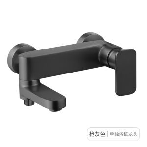 Thermostatic Shower Set Wall Mounted Bathtub Faucet Hot and Cold Shower Set with Lifting Rod Rotatable Water Spout