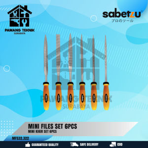 Sabetzu Kikir Mini Set 6Pcs Files 4mm x 160mm Alat Pengikir Besi Aluminium Metal Emas Plat Set 6 Pcs - Kikir Tangan Bentuk Bulat Segitiga Setengah Lingkaran Kotak Rata - Kikir Pengasah Mata Pisau Rantai Chainsaw Penghalus Besi Metal