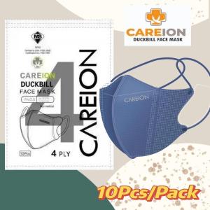 【CAREION】3D Duckbill Mask 4 Layer headloop/earloop 4ply Face Mask 10pcs individual BFE95% Disposable V mask SIRIM