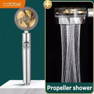 Tiktok Hot Sale Water Saving Shower Head High Pressure Handheld Showerhead Turbo Propeller Adjustable Water Pressure Rainfall Bath Nozzle