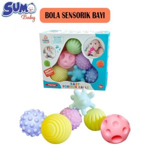 Mainan Bola Sensorik Anak Bayi Edukasi Motorik Sensory Ball 6 pcs Perempuan Laki Laki Bisa Bunyi