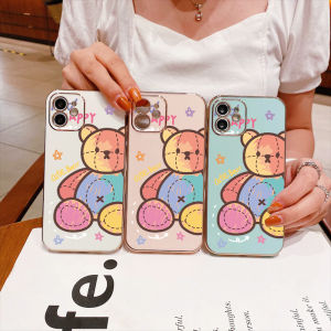 ปลอกเชือกเส้นเล็กฟรีสำหรับ Samsung Galaxy A11/M11/A12/5G/A52/A50/A51/A13/A71/A10S เคสโทรศัพท์การ์ตูนขอบสี่เหลี่ยม