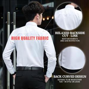 เสื้อเชิ้ตผู้ชาย ทรงเพรียว ZITY สีดำและสีขาว ทรงสลิมฟิต แขนยาว เหมาะสำหรับออฟฟิศและงานปาร์ตี้ ติดกระดุม