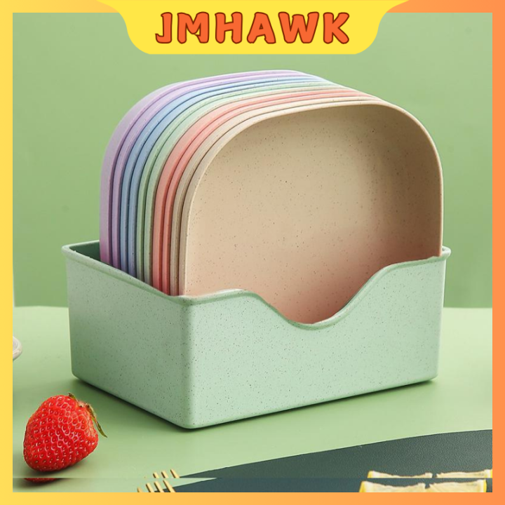【COD】10 PCS JWHAWK Square Fruit Small Plate Wheat Fiber Dried Dessert