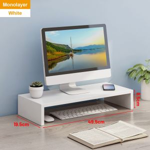 [✅SG Ready Stock] Monitor Stand Wooden Laptop Stand  Computer Monitor Riser Computer Rack Keyboard Storage