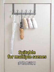 Door Hook Aluminum Over Door Rack Punch Free No Drill Hook Back Door Hanger Towel Clothes Storage Hook Cangkuk Belakang Pintu 门后挂钩门钩铝制门架无冲孔无钻钩后门挂钩毛巾衣收纳钩