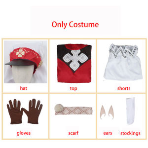 GAME Klee Cosplay Costume Game Genshin Impact Halloween Carnival Red Dress Loli Hat Ears Wig Knapsack Full Set kid adult