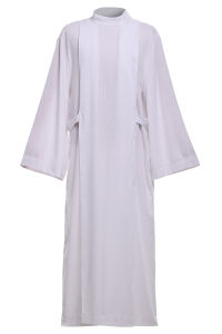 White Alb Clergy Church Backing Vestments Priest Long Robe Stand Collar