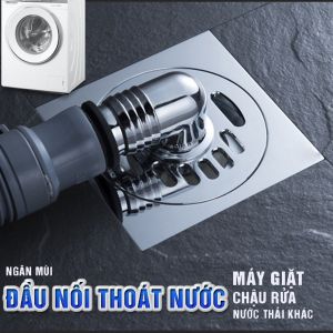 Đầu Nối Thoát Nước Ngăn Mùi Chống Trào Ngược | Đầu Thoát Sàn Máy Giặt Lavabo Chậu Rửa Bền Đẹp