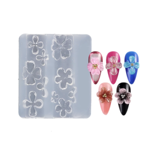 Easy Release Silicone Nail Stamp Mold Flower Shaped Manicure Patterns Mould Stylish Embossed Nail Accessories Mold