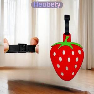 Heabety 2Pcs Strawberry Shape Luggage Tag Creative Personalized Hanging Tag Hanger Travel Boarding Pass New PVC Soft Rubber Luggage Tag