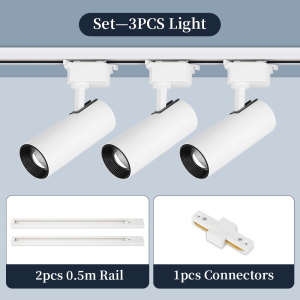 CHENBEN LED Track Light Full Set Rail Spotlight COB 30W Long Style Aluminum Track Lamp Ceiling Lights 220V for Livingroom Kitchen Shop Home Lighting
