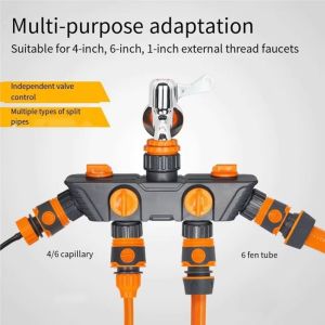 REFENT Four Independent Switches Hose Diverter Faucet Hose Connector Faucet Diverter Water Connector Splitter Pipe Splitter One In Four Out Garden Use