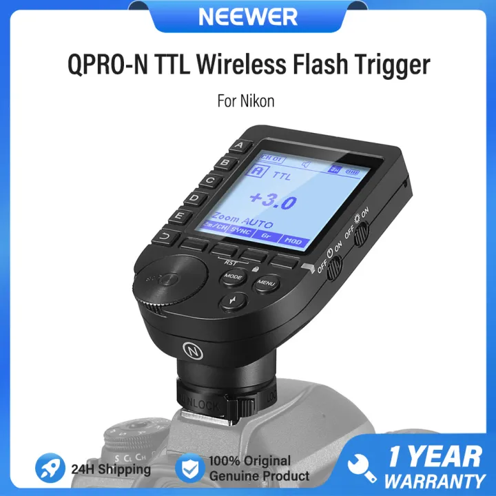 NEEWER Upgrade QPRO-N TTL Wireless Flash Trigger Compatible with Nikon Customizable Functions for Q4 Q3 Z2 Z1 Z760 NW760 S101-300W PRO/400W PRO
