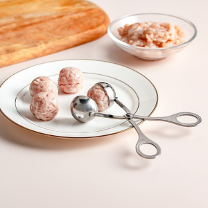 Non Stick Practical Meat Baller Cooking Tool Kitchen Meatball Scoop Ball Maker Home Kitchen Clip Tools Meat Fish Beef Ball Rice Maker Molder Handle Scoop Stainless Steel
