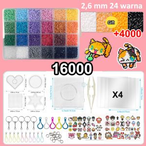2.6mm Fuse Beads Kit 26000 Pcs 96 Colors Mini Beading Kit Tiny Iron Beads Crafts Set for Kids Birthday Gifts Random Color 24 Color +4000 Gift