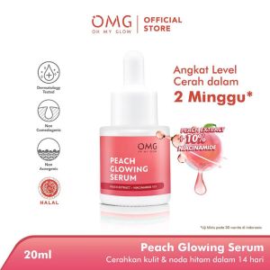 OMG Oh My Glow Serum Peach Glowing & Mugwort Acne 20ml - 10X Essence Serum - Serum Wajah - Ratu Kosmetik Online