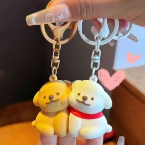 MYCOLOR Puppy ic Line Puppy Keyring Animal Cartoon Couple Backpack Pendant Lovely Creative ic Hugging bear Key Chain Bag Pendant