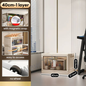 HALOO Foldable Storage Cabinet With Wheels | Multi-Layer Stackable Organizer | Space-Saving Design | Home/Dorm/Office