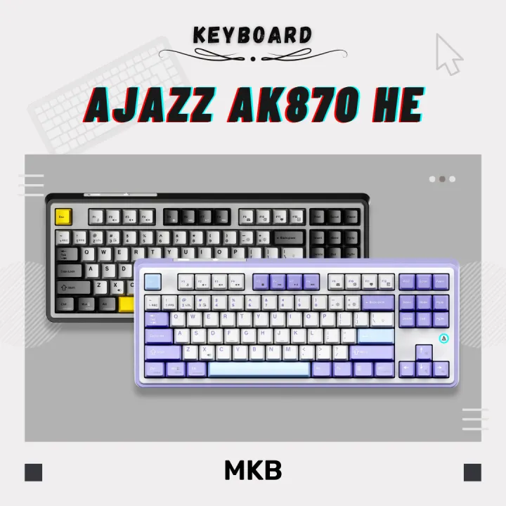 Ajazz AK870 HE 80% TKL Full Build Keyboard Kit Hot-Swappable Programmable RGB Gasket 3 Layer Dampening Foams