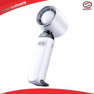 【Alloet】 Mini Portable Fan with Digital Display Adjustable Speed Handheld Electric Fan for Home and Travel