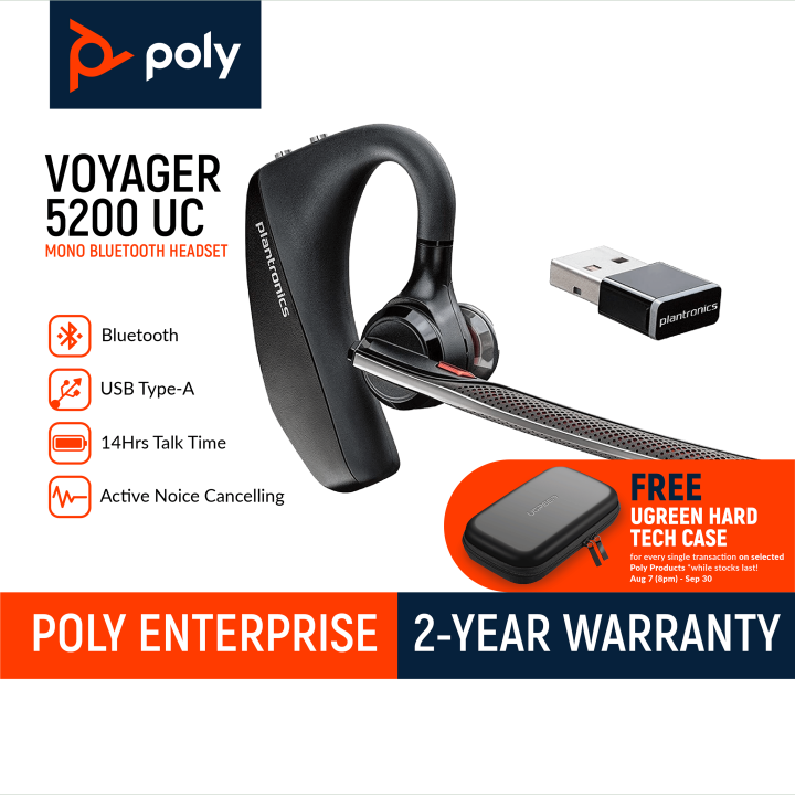 Voyager 5200 Plt Connect Bluetooth Wireless Headphones Plantronics