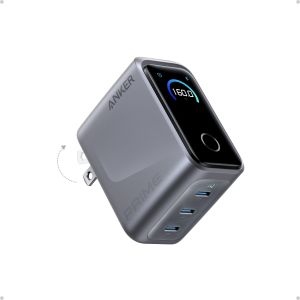 Anker Prime Charger160W 3-Port Compact GaN USB C ChargerSmart DisplayTouch ControlUp to 140W Fast Charging for One Devicefor MacBook ProLaptopiPhone 17 Series
