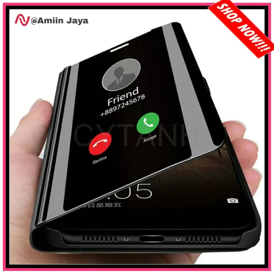 Case Samsung S10 Clear View Standing Flip Cover Premium Hard Case