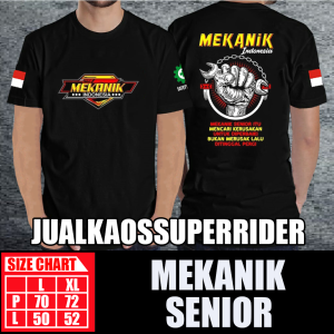 BAJU KAOS DISTRO MEKANIK SENIOR INDONESIA BLACK