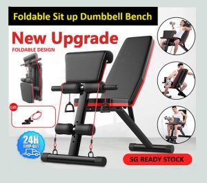 Premium Foldable Gym Workout Bench (With Arm Rest for Preacher Curl exercises) Dumbbell Weight Exercise Home gym bench.