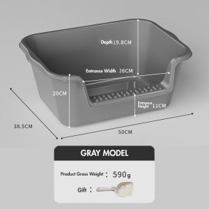 Cat Litter Box Large Capacity With Scoop Cat Toilet Anti splashing