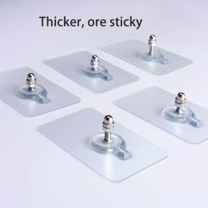 6pcs Adhesive Nails Wall Hooks Strong Poster Screw Stickers Closet Cabinet Shelf Pegs Hangers 6/8/10/12/14/16mm