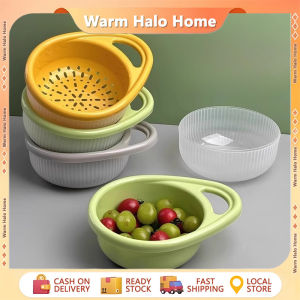 Double-layer Handle Draining Basket Kitchen Fruit and Vegetable Draining Basket Fruit and Vegetable Washing Basket