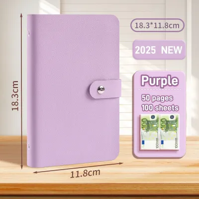 Save Money 100 Envelopes Money Saving Challenge Large Capacity A6 PU Album Cash Book Thicker