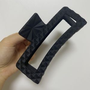 NEW Oversize Square Hair Claws Matte Frosted Plaid Plastic Solid Color Clip For Thick Long Hair 13cm
