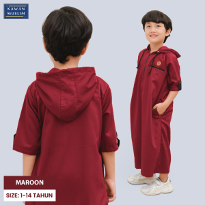 Kawan Muslim Jubah Anak Cowok Hoodie Terbaru Gamis Anak Laki-laki Usia 1-14 Tahun Bahan Toyobo Premium