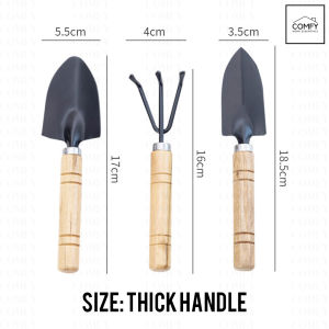 (3PCS) Mini Garden Potted Plant Gardening Shovel Rake Trowel Tool Set With Wooden Handle Tools