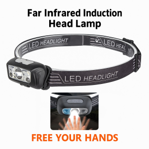 Far Infrared Induction Head Lamp Type-C Rechargeable Induction Headlamp Outdoor Camping Fishing Head Lamp Adventure Emergency Headlight