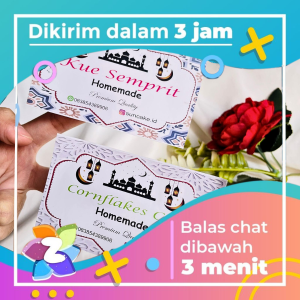 9-15 Zennida Toples Lebaran Kue Kering Label Hampers Cookies Hari Raya Idul Fitri Free Desain Murah