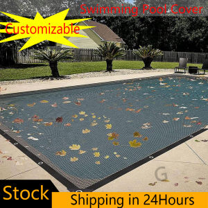 【Customizable】Swimming Pool Cover Mesh Screen Pool Cover Rectangular Leaf Net In Ground Pool Cover Fine Swimming Woven Polyethylene Material Lightweight And Easy To Store For Catching Leaves grand